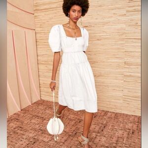 NWT Ulla Johnson Ames MIDI Cotton Dress Whitewash- Size 0